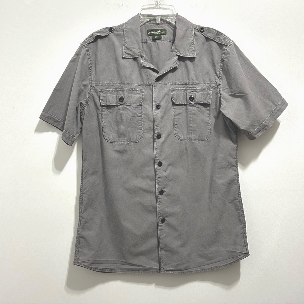 Eddie Bauer Men’s Tactical Fishing Gray Button Down Shirt